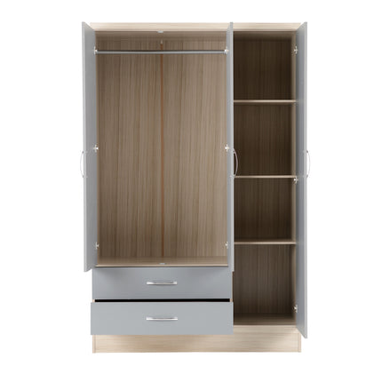Nevada 3 Door Wardrobe Grey