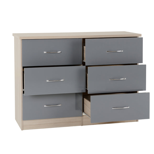 Nevada 6 Drawer Chest Grey