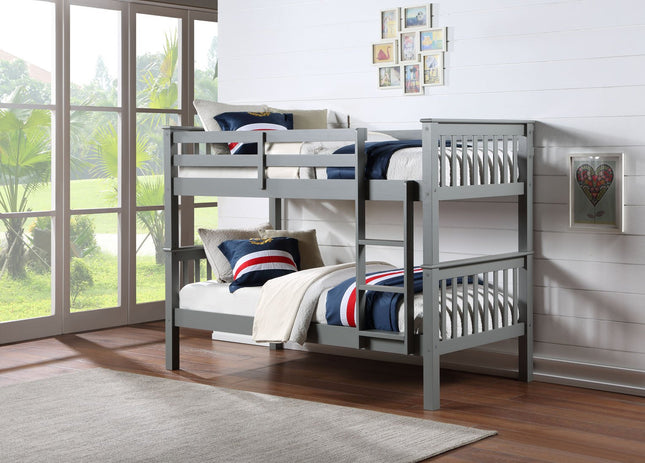 Oxford - Smokey Grey Single Bunk Bed & Mattresses