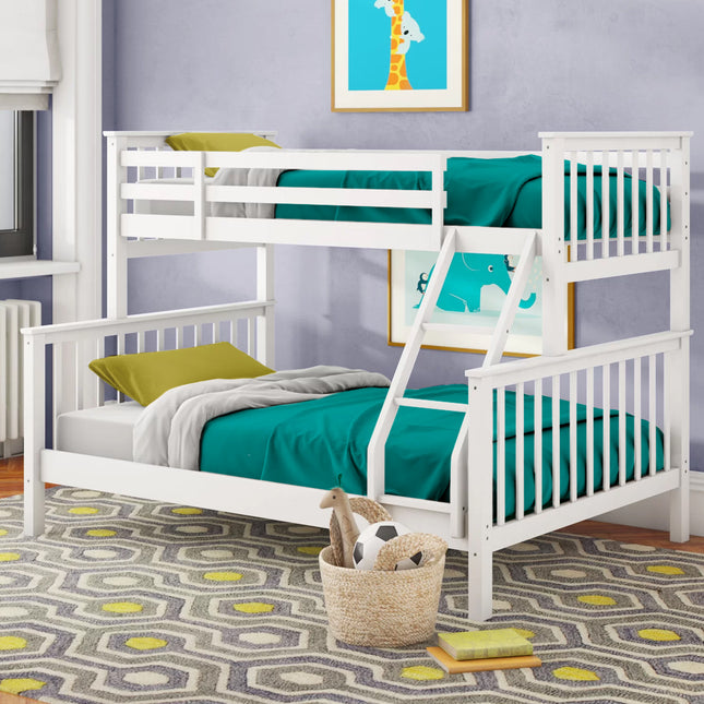 Oxford - White Triple Bunk Bed & Mattresses