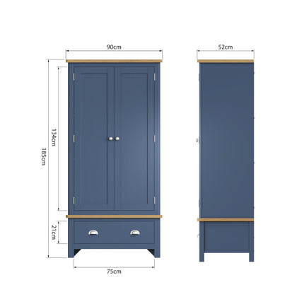 Simba 2 Door Gents Wardrobe Blue