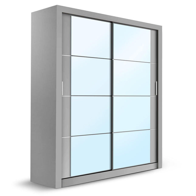 Cuba 1.8m 2DR Sliding Wardrobe Grey
