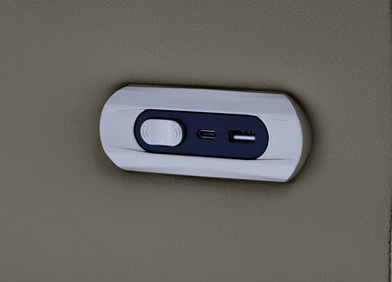 Voltrix - 3+2 Grey Electric Recliner Suite with Drinks Tray