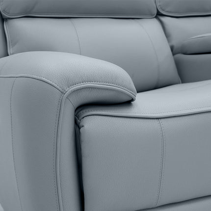 Intel - 3+2 Grey Electric Recliner with Drinks Tray and Built-In Bluetooth Speakers