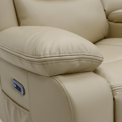Voltex - 3+2 Beige Electric Recliner Suite with Drinks Tray