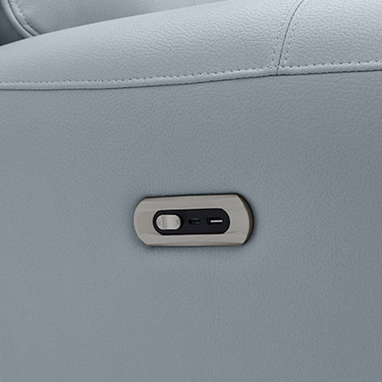 Intel - 3+2 Grey Electric Recliner with Drinks Tray and Built-In Bluetooth Speakers