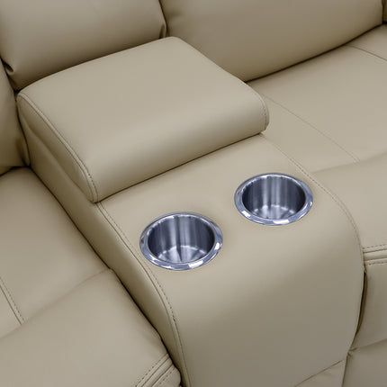 Voltex - 3+2 Beige Electric Recliner Suite with Drinks Tray