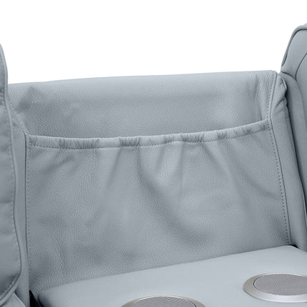 Intel - 3+2 Grey Electric Recliner with Drinks Tray and Built-In Bluetooth Speakers