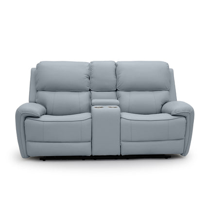Intel - 3+2 Grey Electric Recliner with Drinks Tray and Built-In Bluetooth Speakers