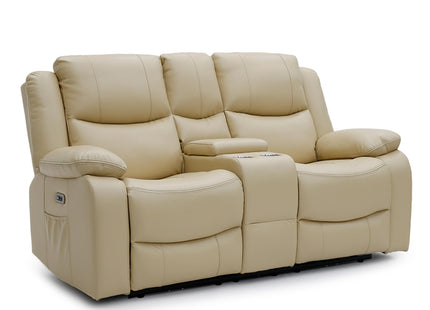 Voltrix - 3+2 Beige Electric Recliner Suite with Drinks Tray