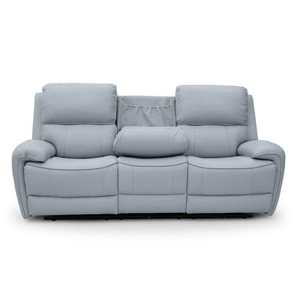 Intel - 3+2 Grey Electric Recliner with Drinks Tray and Built-In Bluetooth Speakers