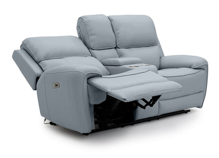 Intel - 3+2 Grey Electric Recliner with Drinks Tray and Built-In Bluetooth Speakers