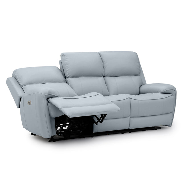 Intel - 3+2 Grey Electric Recliner with Drinks Tray and Built-In Bluetooth Speakers