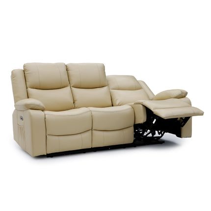 Voltex - 3+2 Beige Electric Recliner Suite with Drinks Tray