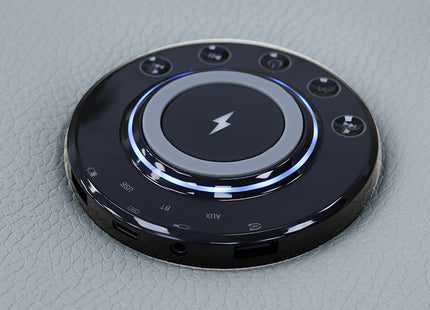 Intel - 3+2 Grey Electric Recliner with Drinks Tray and Built-In Bluetooth Speakers