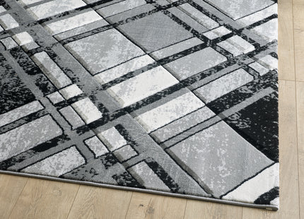 Accra Grey Black Rug - 160cm x 220cm