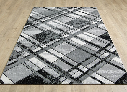 Accra Grey Black Rug - 160cm x 220cm