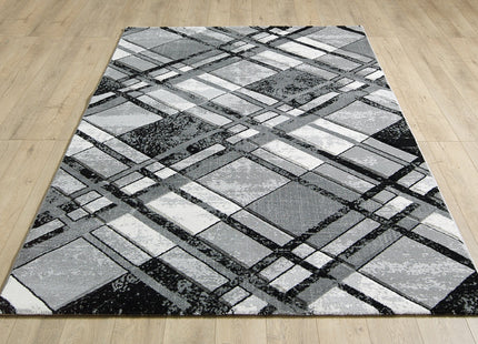 Accra Grey Black Rug - 120cm x 170cm