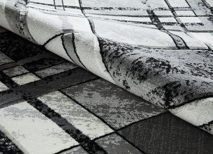Accra Grey Black Rug - 160cm x 220cm