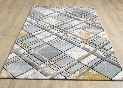 Accra Grey Gold Rug - 160cm x 220cm
