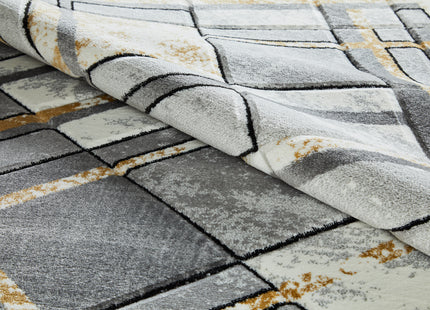 Accra Grey Gold Rug - 160cm x 220cm