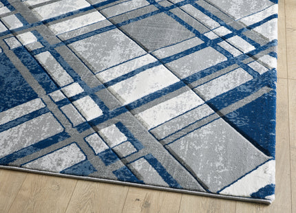 Accra Grey Navy Rug - 120cm x 170cm