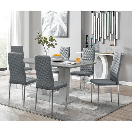 Atlanta Grey Modern High Gloss Dining Table & Studio Chairs
