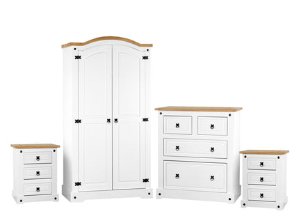 Corona Package White: Wardrobe, Chest & 2 Lockers