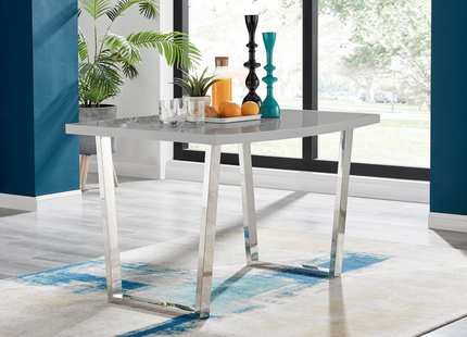 Dunloe - 120cm Grey High Gloss Dining Table