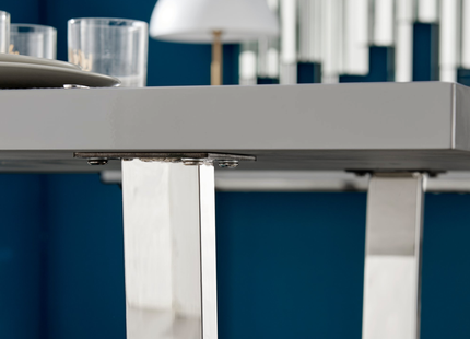 Dunloe - 140cm Large Grey High Gloss Dining Table