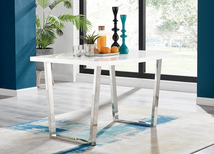 Dunloe - 120cm White High Gloss Dining Table