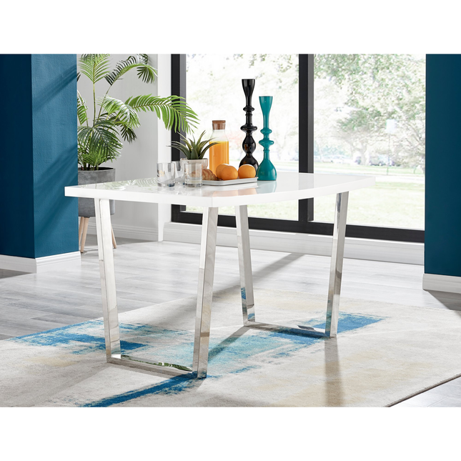 Dunloe - 120cm White High Gloss Dining Table