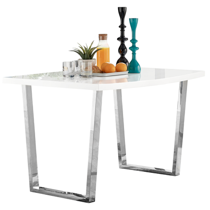 Dunloe - 120cm White High Gloss Dining Table