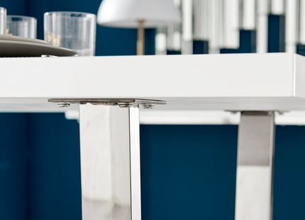 Dunloe - 140cm Large White High Gloss Dining Table