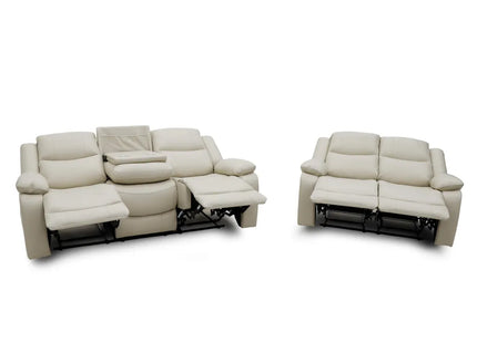 Gravity 3+2 Reclining Suite Beige with Drinks table