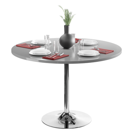 Jumbo Chrome Pod - High Gloss Grey Dining Table
