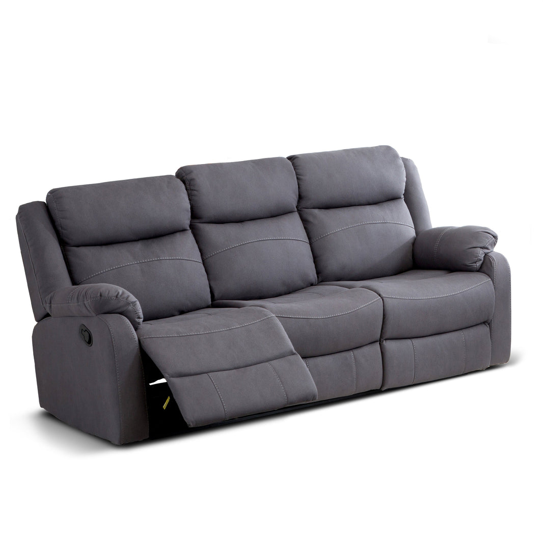 Jonas 3 Seater Recliner Light Grey Bargaintown