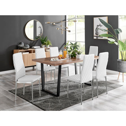 Kerry - Large Dark Oak Wood Effect Dining Table & Studio Chairs