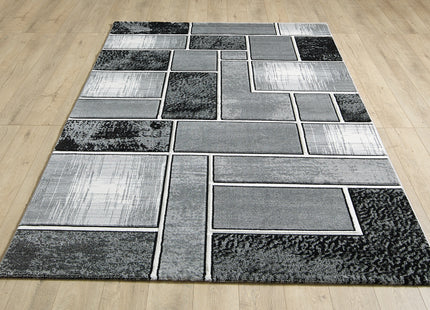 Lagos Grey Black Rug - 120cm x 170cm