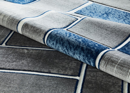 Lagos Grey Navy Rug - 160cm x 230cm