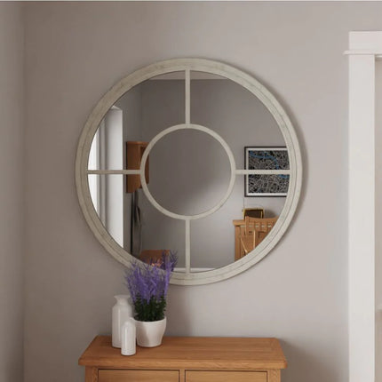 Mirror Collection White - Round Window Mirror
