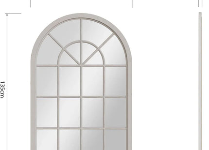 Mirror Collection - Grey Small Arched Window Mirror