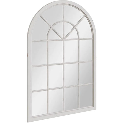 Mirror Collection - White  Small Arched Window Mirror