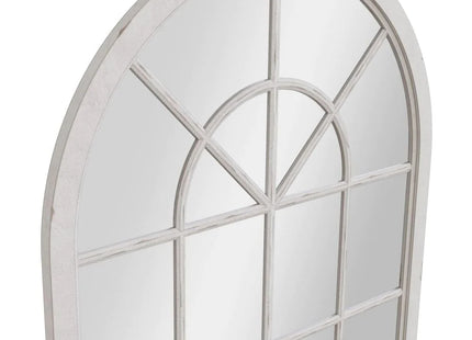 Mirror Collection - White  Small Arched Window Mirror