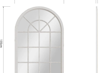 Mirror Collection - White  Small Arched Window Mirror