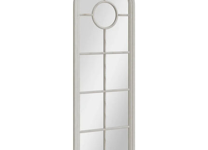 Mirror Collection - Narrow White Arched Window Mirror