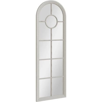 Mirror Collection - Narrow White Arched Window Mirror