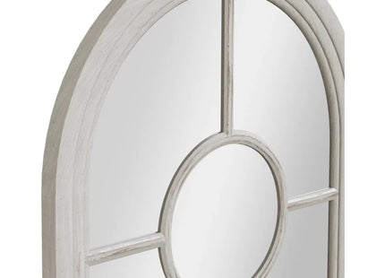Mirror Collection - Narrow White Arched Window Mirror