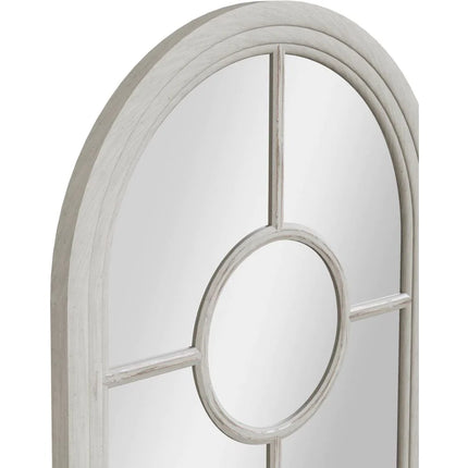 Mirror Collection - Narrow White Arched Window Mirror