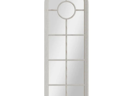 Mirror Collection - Narrow White Arched Window Mirror